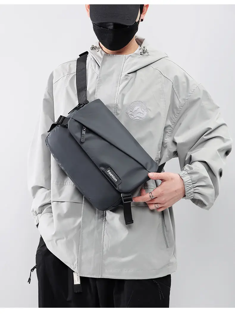 Men's Black Crossbody Shoulder Bag Large Capacity Commuter Casual Messenger — feature 11