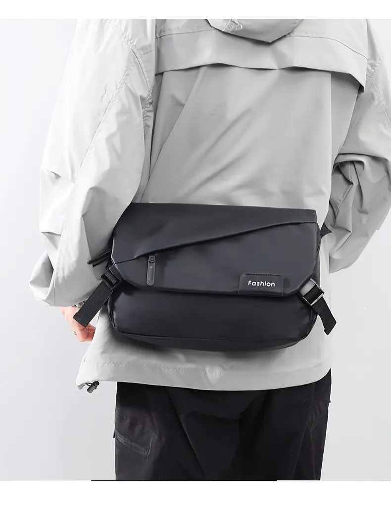 Men's Black Crossbody Shoulder Bag Large Capacity Commuter Casual Messenger — feature 13
