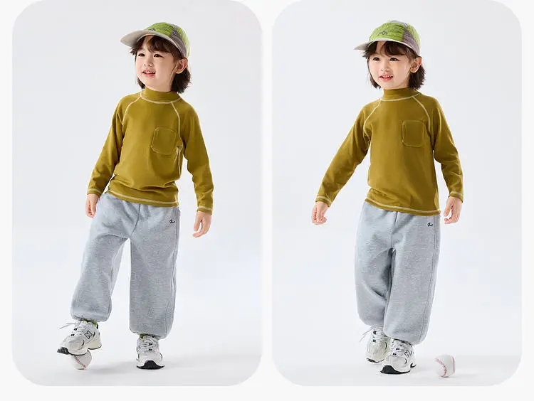 Dudujia Kids T-Shirt Cream Half Turtleneck Baby Winter Top — feature 11