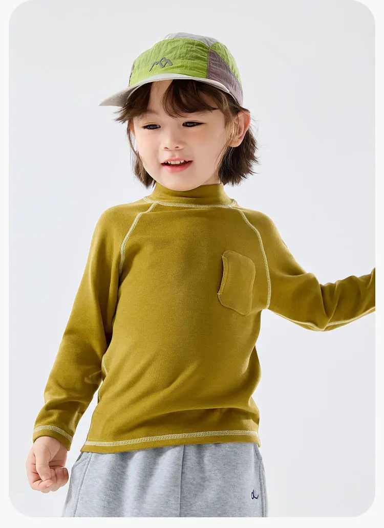 Dudujia Kids T-Shirt Cream Half Turtleneck Baby Winter Top — feature 12