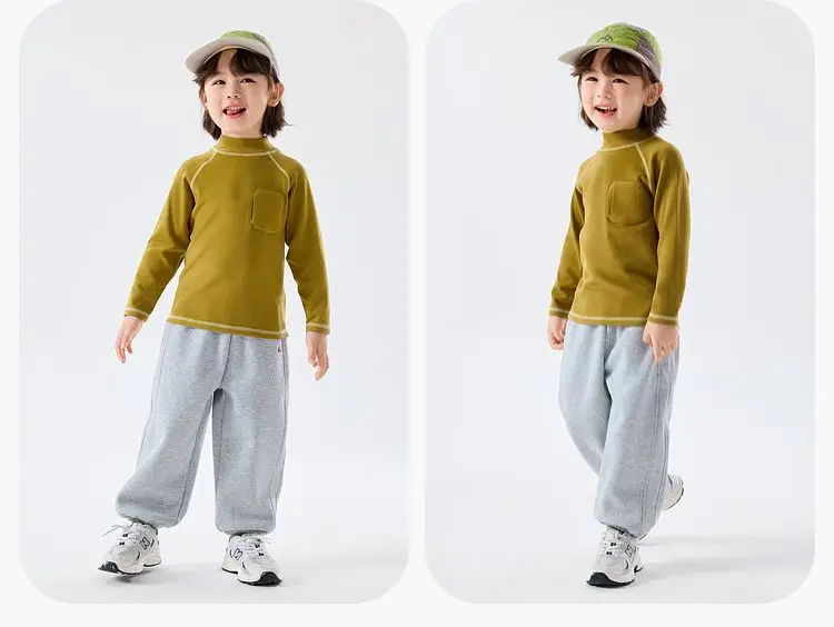 Dudujia Kids T-Shirt Cream Half Turtleneck Baby Winter Top — feature 13