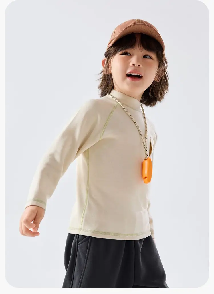 Dudujia Kids T-Shirt Cream Half Turtleneck Baby Winter Top — feature 16