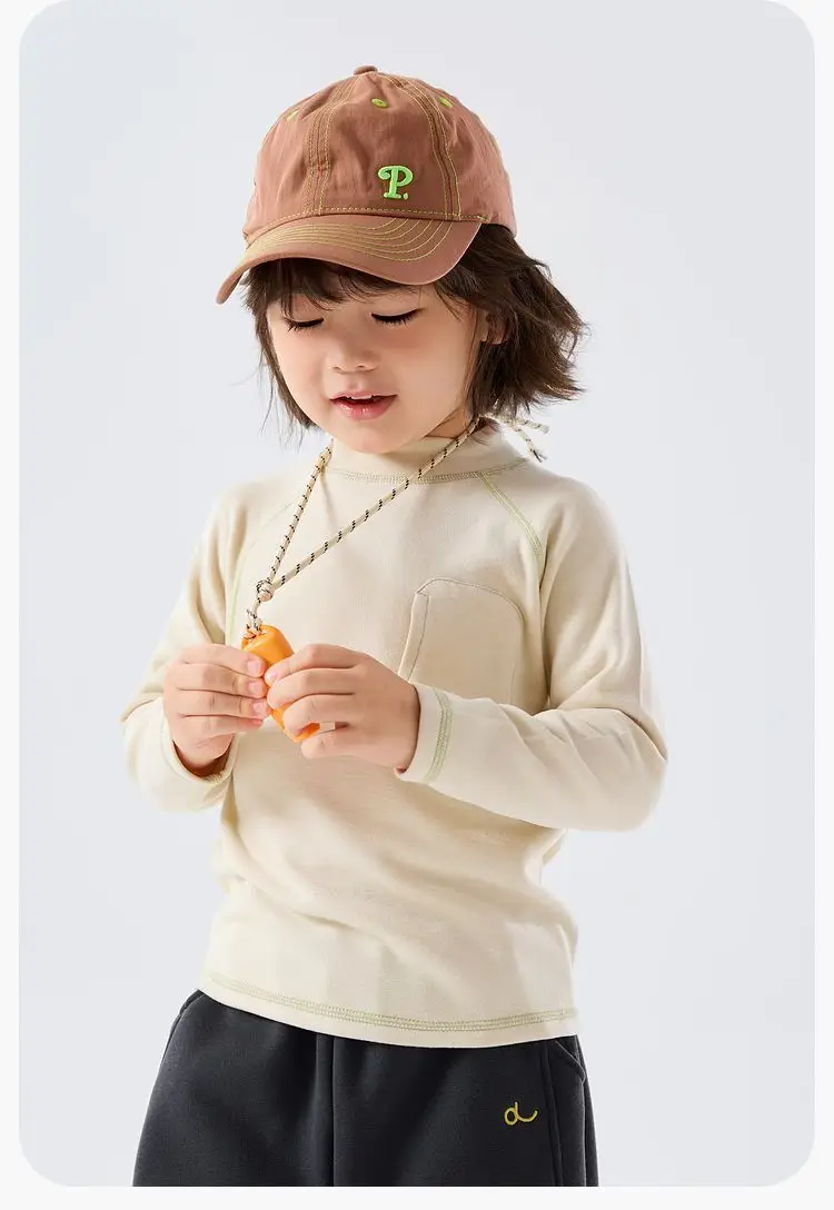 Dudujia Kids T-Shirt Cream Half Turtleneck Baby Winter Top — feature 18
