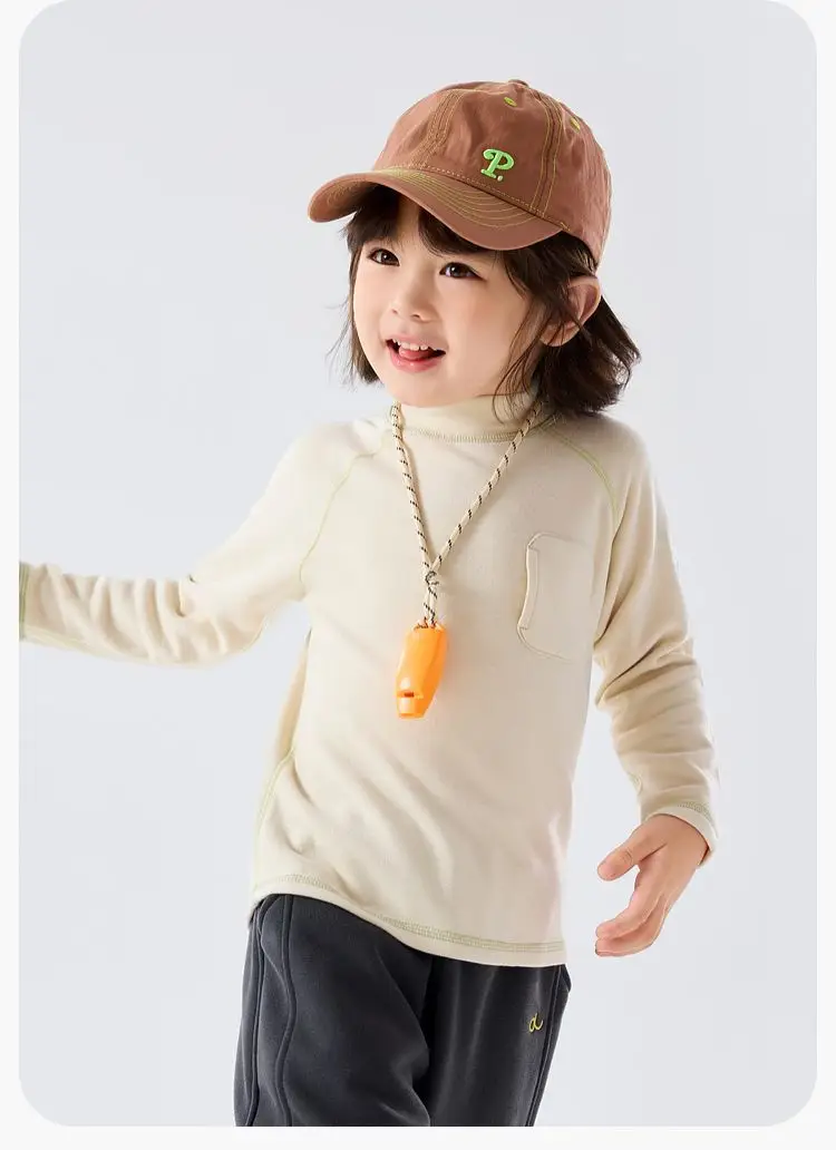 Dudujia Kids T-Shirt Cream Half Turtleneck Baby Winter Top — feature 19