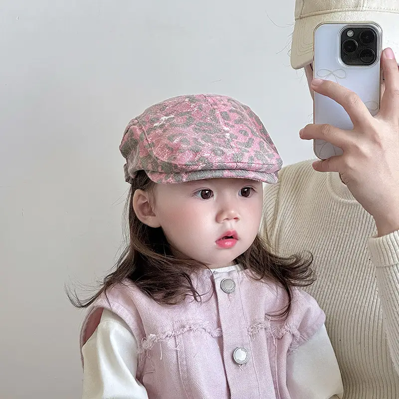 Leopard Print Forward Cap for Girls Spring Autumn — feature 1