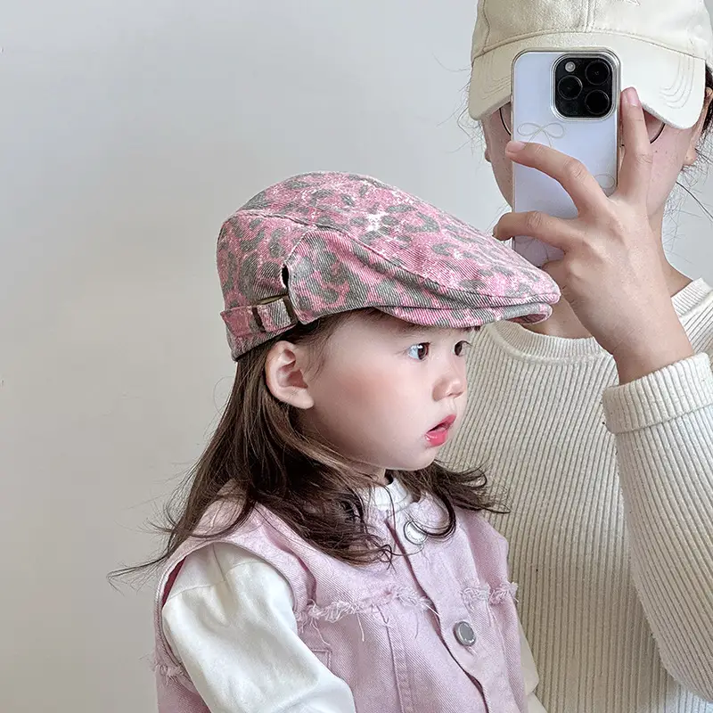 Leopard Print Forward Cap for Girls Spring Autumn — feature 3
