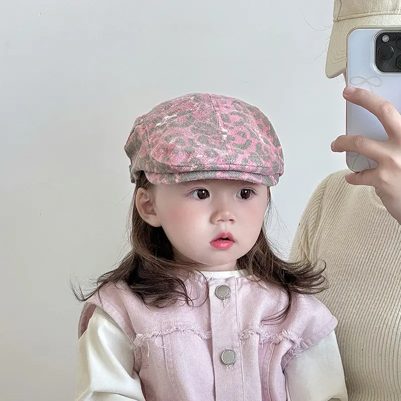 Leopard Print Forward Cap for Girls Spring Autumn — feature 5