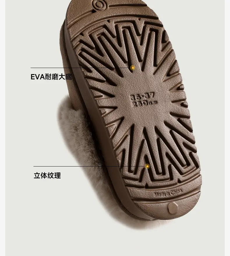 Sanrio Genuine Winter Cotton Slippers for Women, Winter Non-Slip Closed-Toe Plush Slippers, Autumn and Winter Thickened Warm Fur Slippers — feature 15