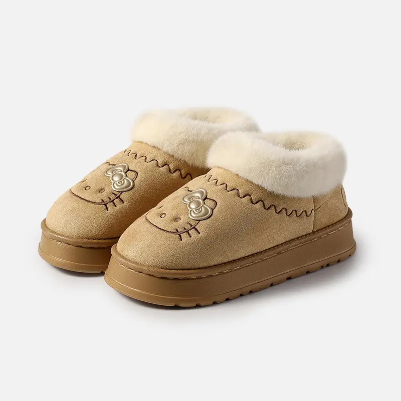 Sanrio Genuine Winter Cotton Slippers for Women, Winter Non-Slip Closed-Toe Plush Slippers, Autumn and Winter Thickened Warm Fur Slippers - Image 15