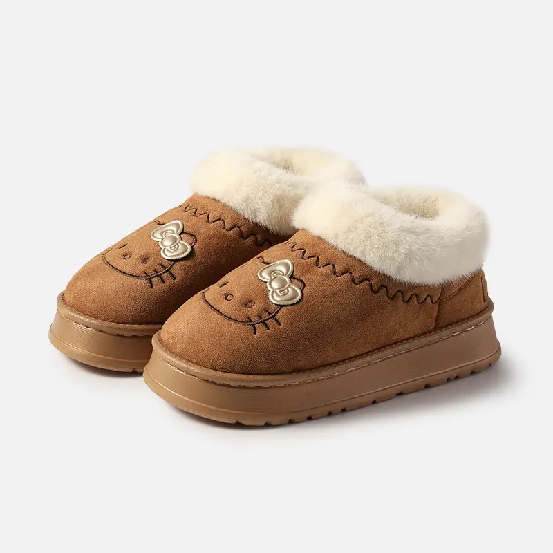 Sanrio Genuine Winter Cotton Slippers for Women, Winter Non-Slip Closed-Toe Plush Slippers, Autumn and Winter Thickened Warm Fur Slippers - Image 16