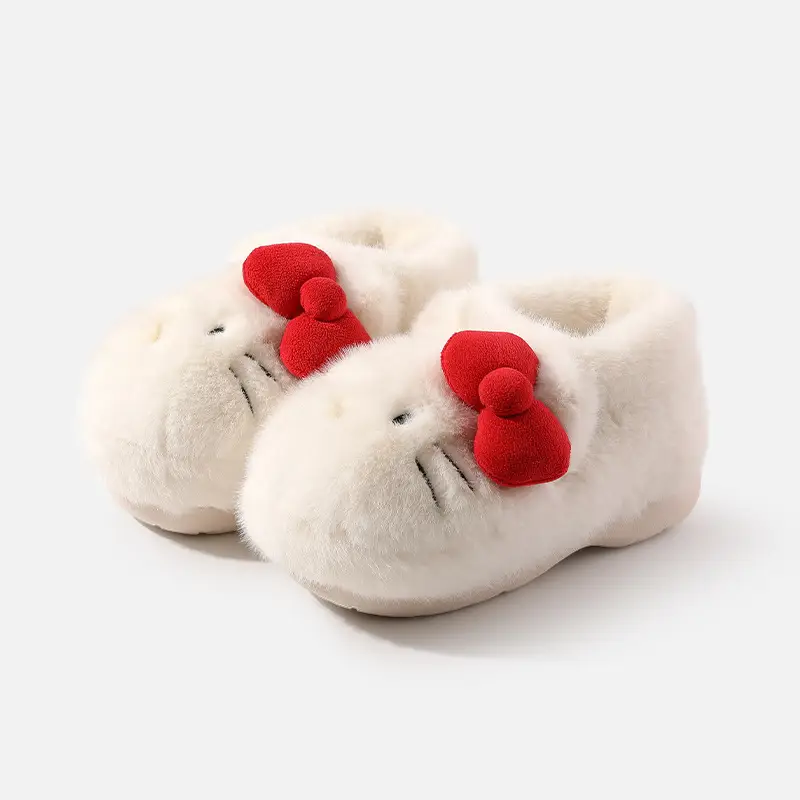Sanrio Genuine Winter Cotton Slippers for Women, Winter Non-Slip Closed-Toe Plush Slippers, Autumn and Winter Thickened Warm Fur Slippers - Image 17