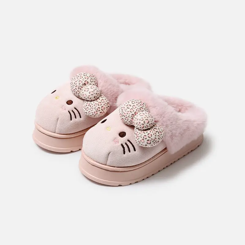 Sanrio Genuine Winter Cotton Slippers for Women, Winter Non-Slip Closed-Toe Plush Slippers, Autumn and Winter Thickened Warm Fur Slippers - Image 3
