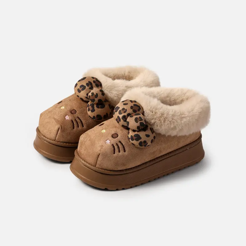 Sanrio Genuine Winter Cotton Slippers for Women, Winter Non-Slip Closed-Toe Plush Slippers, Autumn and Winter Thickened Warm Fur Slippers - Image 5