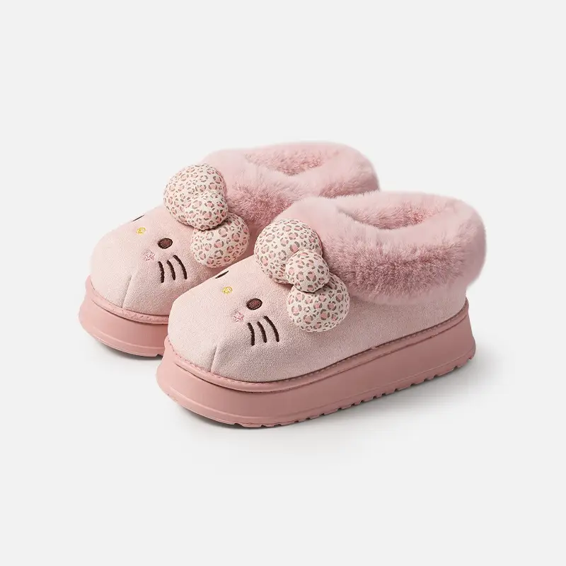 Sanrio Genuine Winter Cotton Slippers for Women, Winter Non-Slip Closed-Toe Plush Slippers, Autumn and Winter Thickened Warm Fur Slippers - Image 6