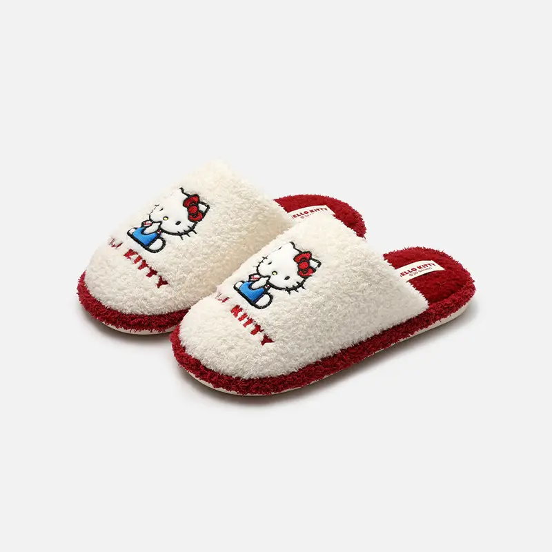 Sanrio Genuine Winter Cotton Slippers for Women, Winter Non-Slip Closed-Toe Plush Slippers, Autumn and Winter Thickened Warm Fur Slippers - Image 8