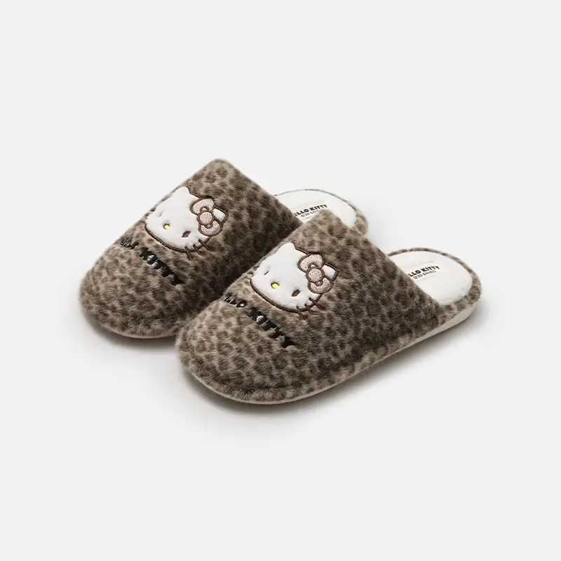 Sanrio Genuine Winter Cotton Slippers for Women, Winter Non-Slip Closed-Toe Plush Slippers, Autumn and Winter Thickened Warm Fur Slippers - Image 9
