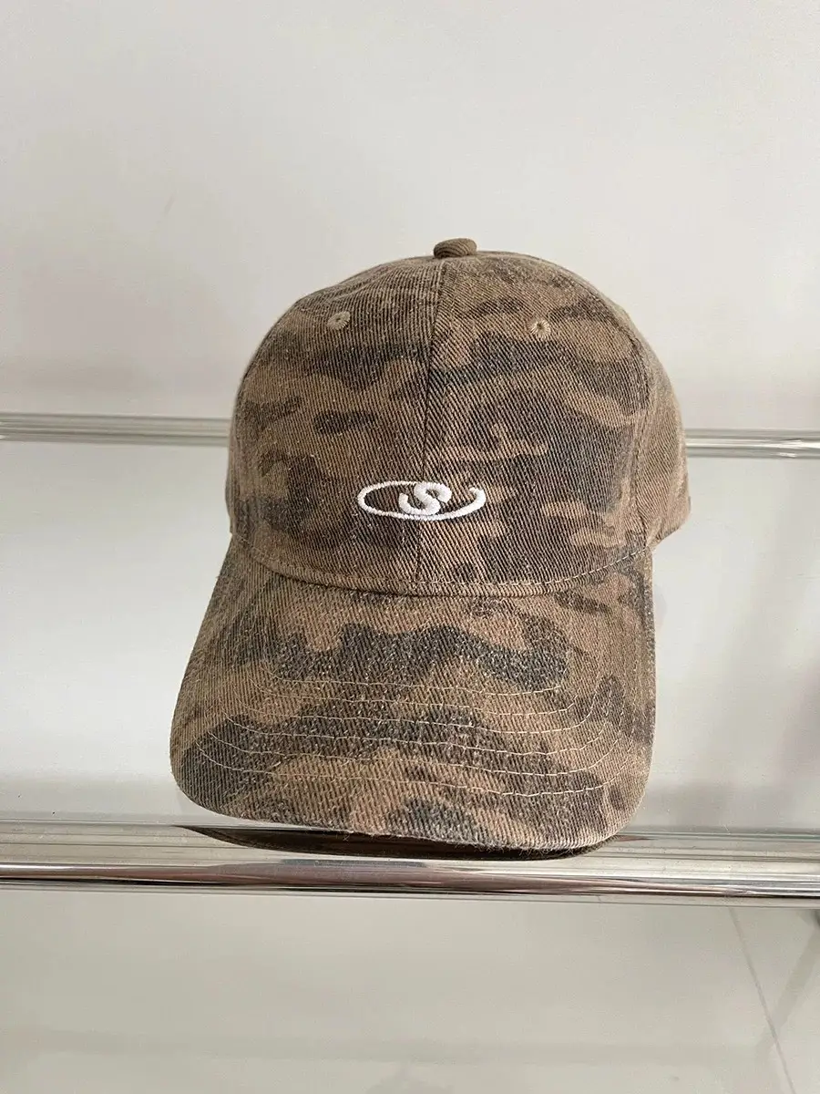 Women Wash Denim Camo Baseball Cap Wide Brim Large Head - Image 8