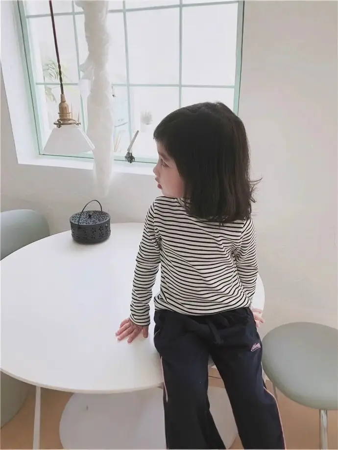 Girls German Velvet Striped Tops Medium Large