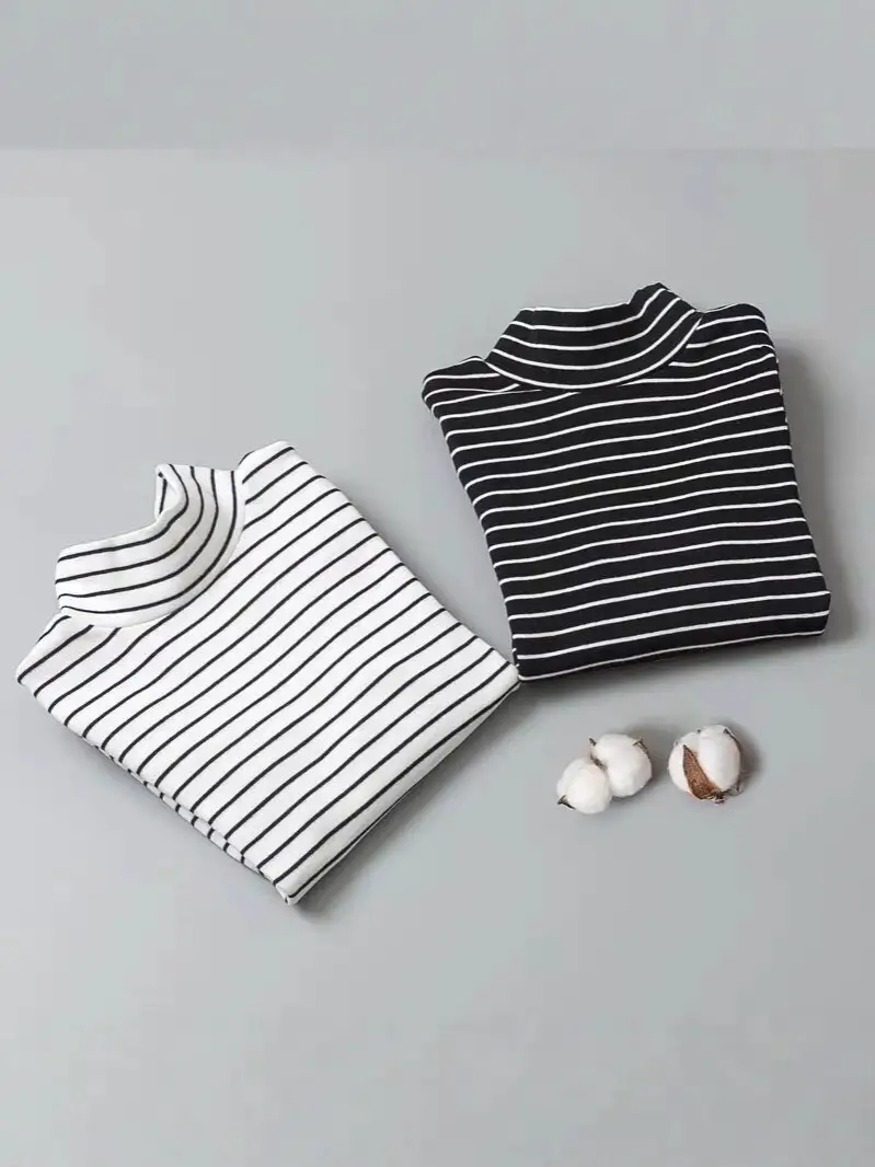 Girls German Velvet Striped Tops Medium Large