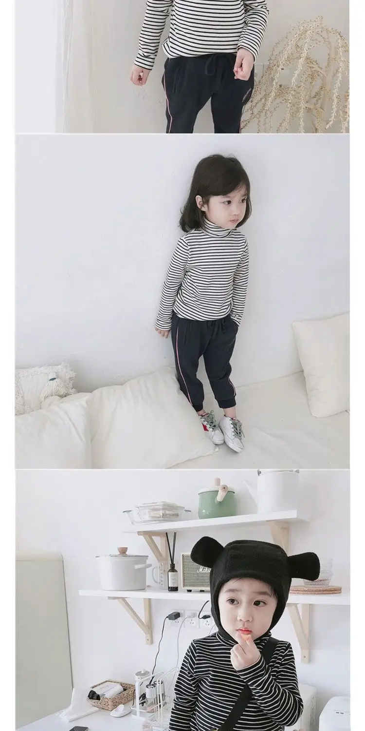 Girls German Velvet Striped Tops Medium Large — feature 6