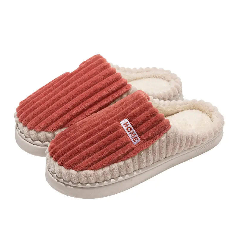Autumn and Winter Thickeneded Plush Slippers for Women to Wear Outside, Non-Slip Soft Bottom, Home Indoor Warmth, 2025 New Plush Cotton Slippers - Image 9