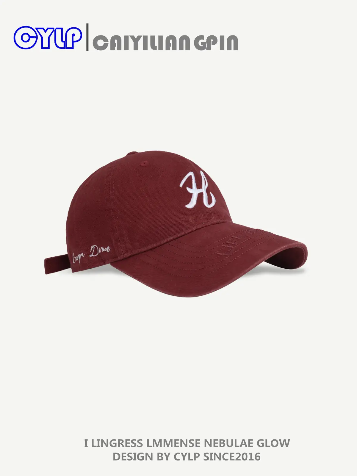 Korean Style H Embroidered Baseball Cap for Women Men - Image 2