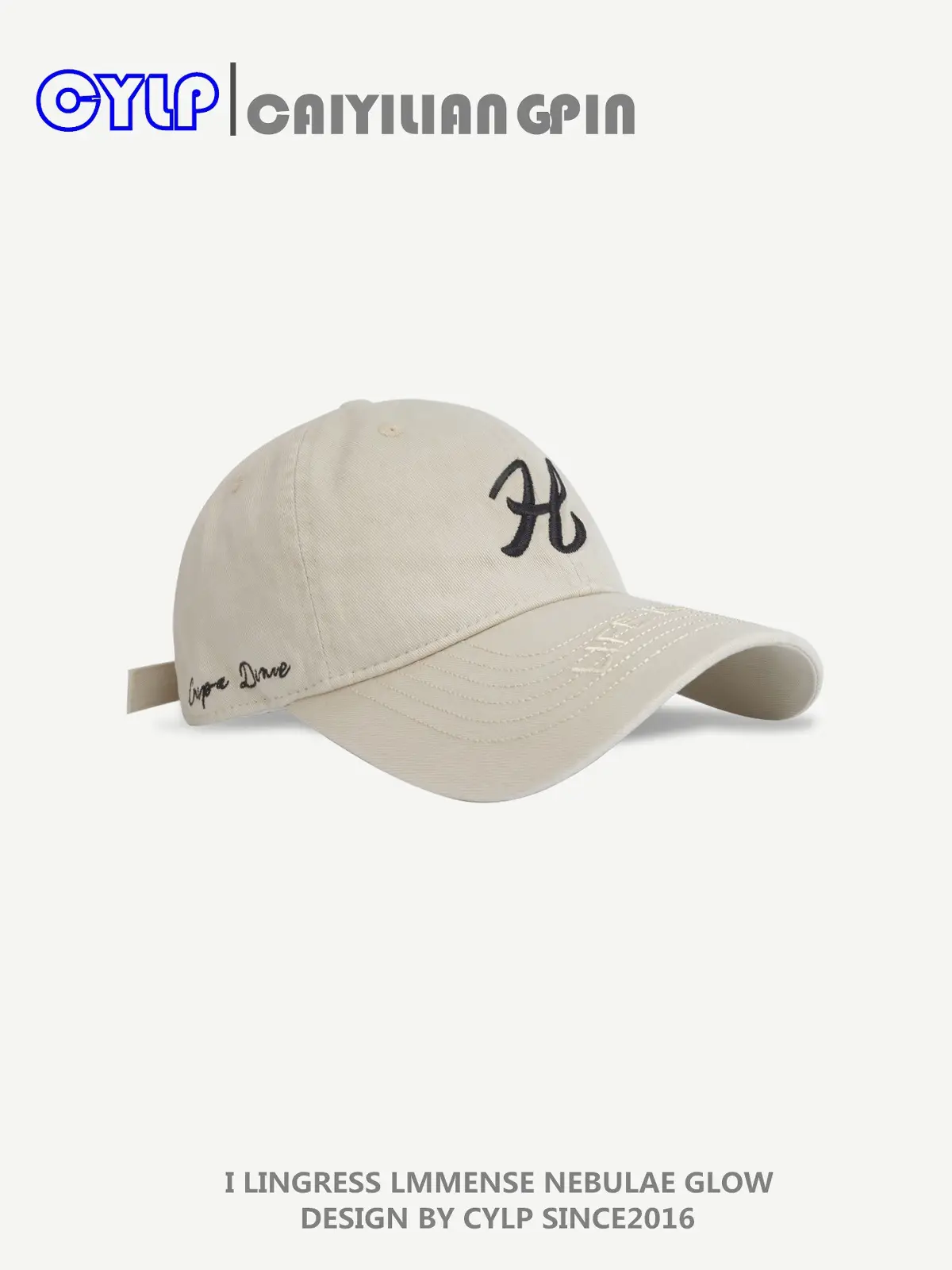 Korean Style H Embroidered Baseball Cap for Women Men - Image 4