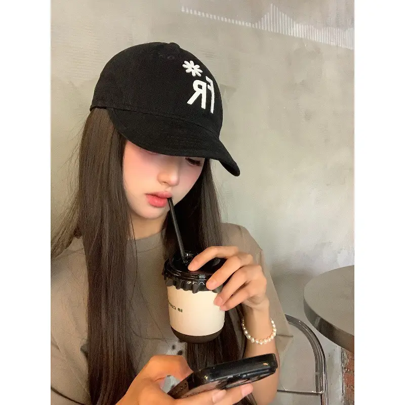 Black Letter Embroidered Baseball Cap for Women 2025 - Image 7