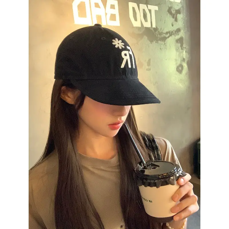 Black Letter Embroidered Baseball Cap for Women 2025 - Image 8