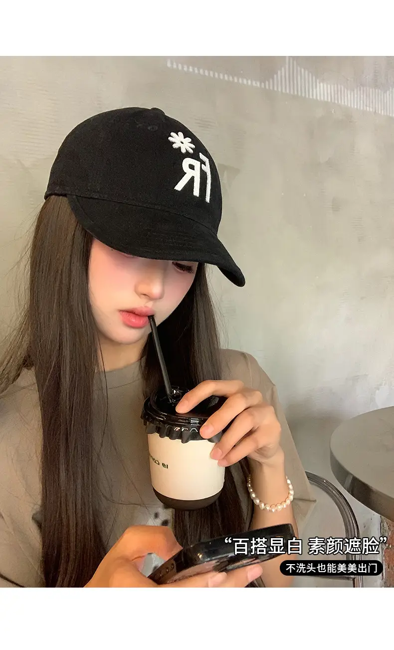 Black Letter Embroidered Baseball Cap for Women 2025 — feature 4