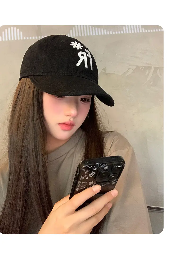 Black Letter Embroidered Baseball Cap for Women 2025 — feature 6