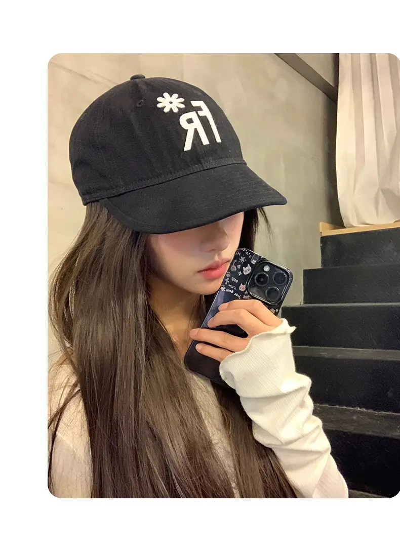 Black Letter Embroidered Baseball Cap for Women 2025 — feature 7