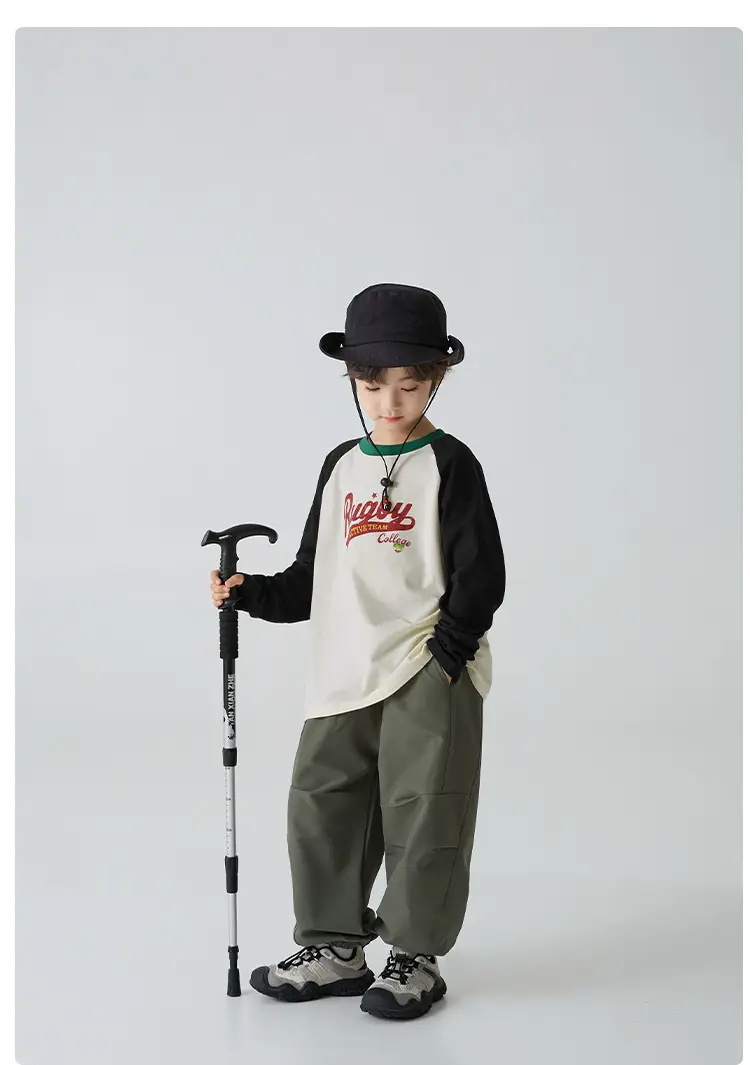 Haima Boys Pure Cotton Raglan Sleeve T-Shirt Spring Outfit — feature 12