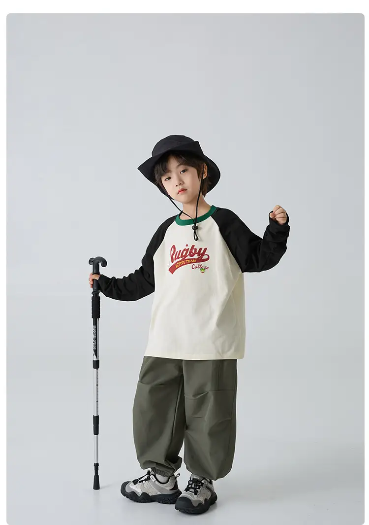 Haima Boys Pure Cotton Raglan Sleeve T-Shirt Spring Outfit — feature 13