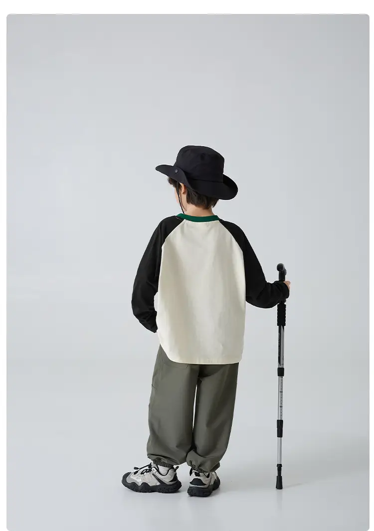 Haima Boys Pure Cotton Raglan Sleeve T-Shirt Spring Outfit — feature 14