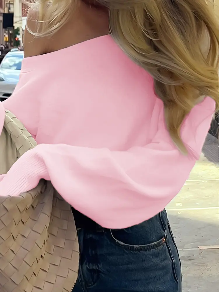 Independent Brand 2026 New Product European and American Cross-Border Fashion High-End Design Asymmetric Off-Shoulder Casual Women's Sweater — feature 17