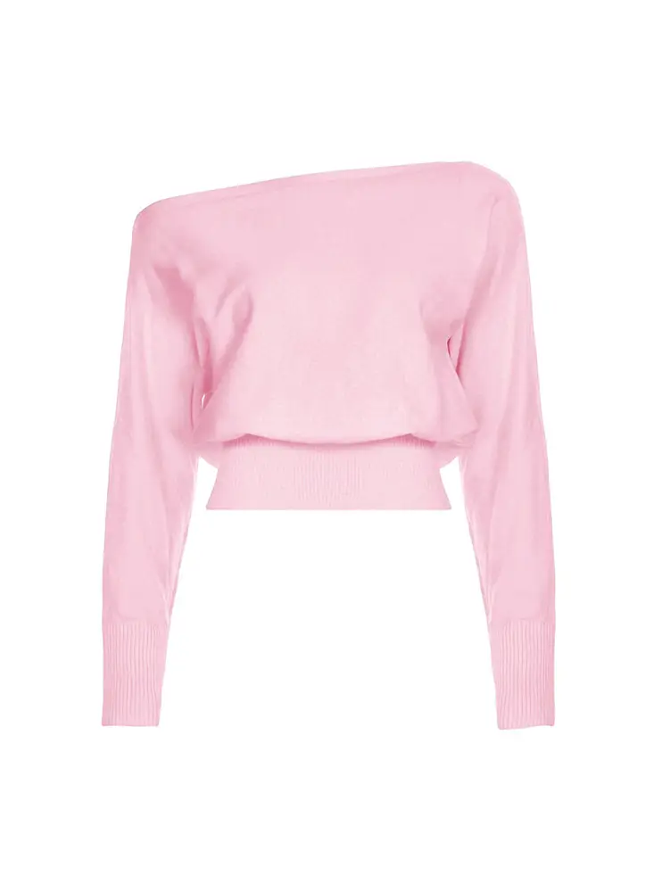 Independent Brand 2026 New Product European and American Cross-Border Fashion High-End Design Asymmetric Off-Shoulder Casual Women's Sweater — feature 19