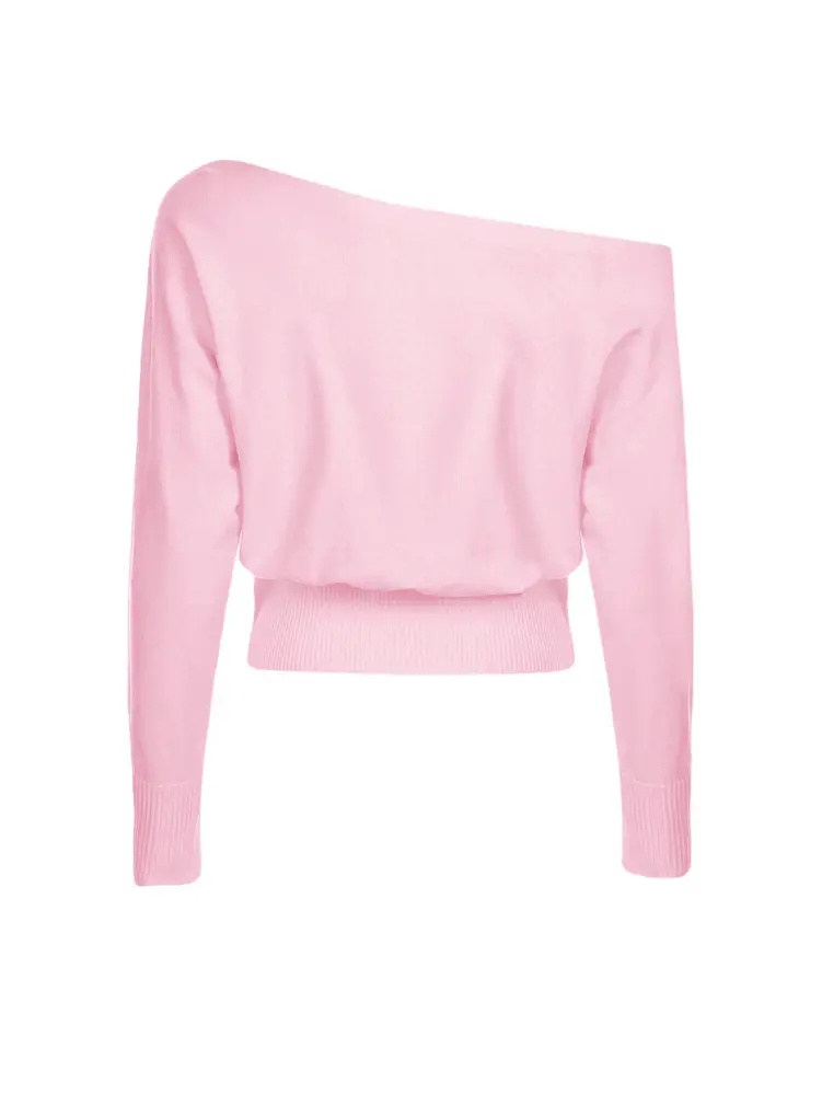 Independent Brand 2026 New Product European and American Cross-Border Fashion High-End Design Asymmetric Off-Shoulder Casual Women's Sweater — feature 20