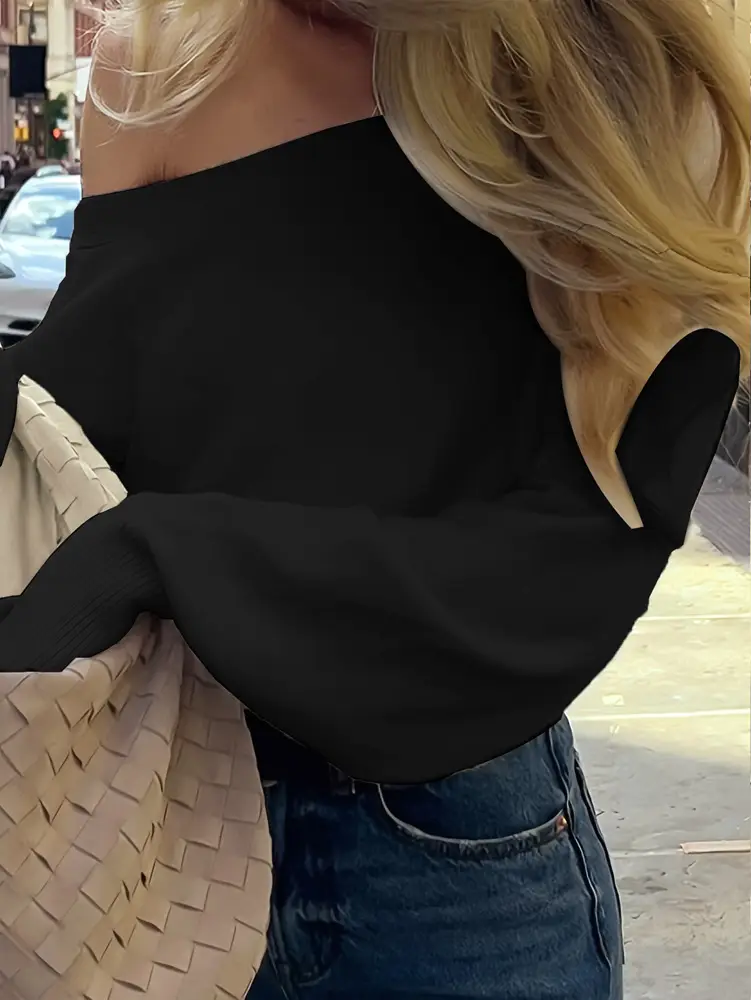 Independent Brand 2026 New Product European and American Cross-Border Fashion High-End Design Asymmetric Off-Shoulder Casual Women's Sweater — feature 23