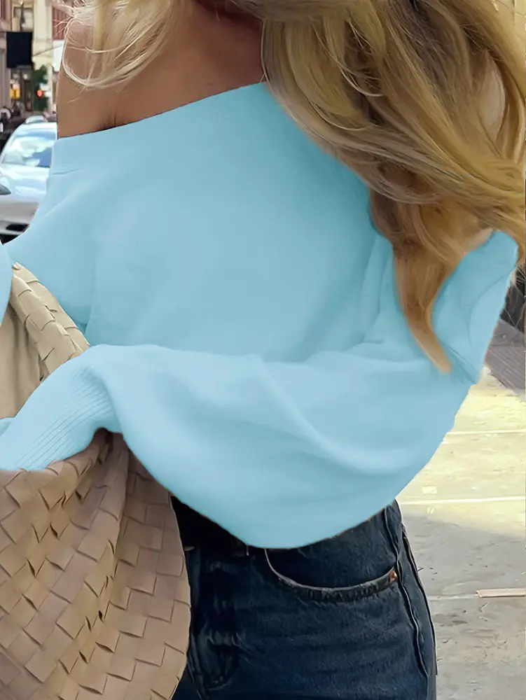 Independent Brand 2026 New Product European and American Cross-Border Fashion High-End Design Asymmetric Off-Shoulder Casual Women's Sweater — feature 28