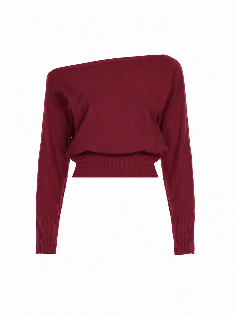 Independent Brand 2026 New Product European and American Cross-Border Fashion High-End Design Asymmetric Off-Shoulder Casual Women's Sweater — feature 32