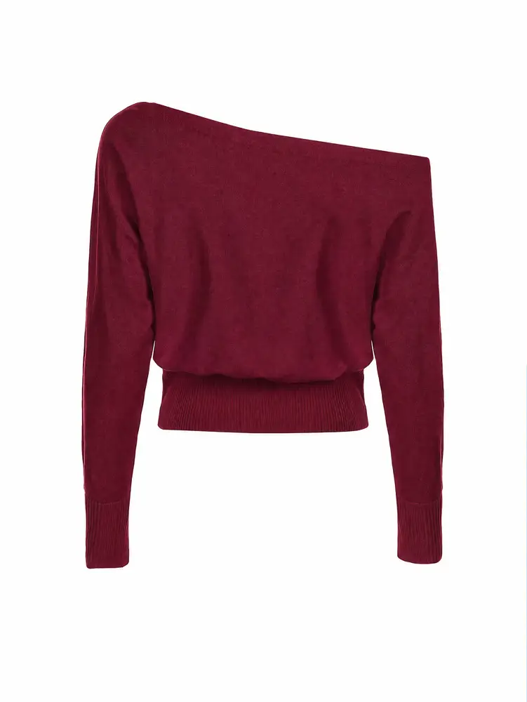 Independent Brand 2026 New Product European and American Cross-Border Fashion High-End Design Asymmetric Off-Shoulder Casual Women's Sweater — feature 33