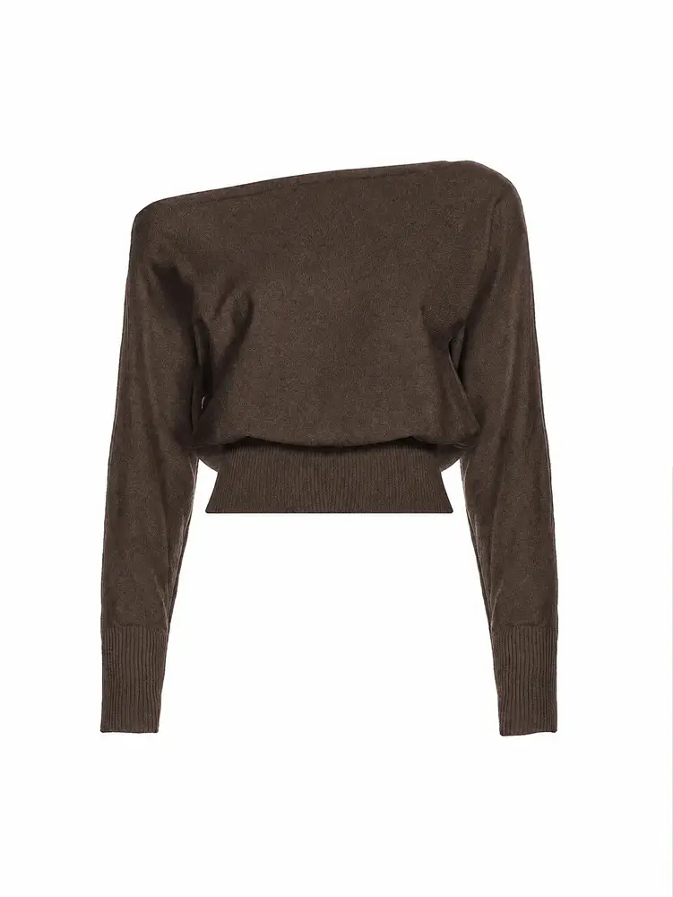 Independent Brand 2026 New Product European and American Cross-Border Fashion High-End Design Asymmetric Off-Shoulder Casual Women's Sweater — feature 37