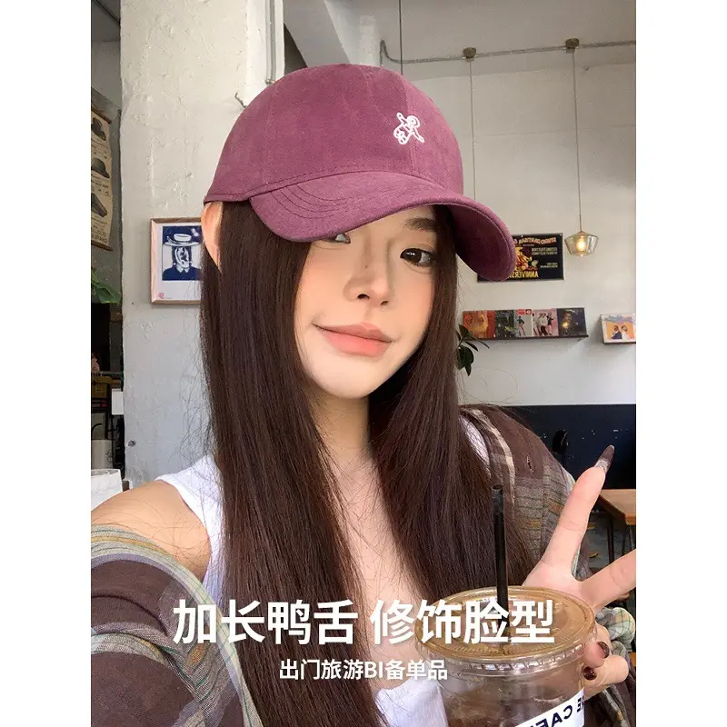 Duckbill Cap for Women Large Head Circumference Maroon - Image 10