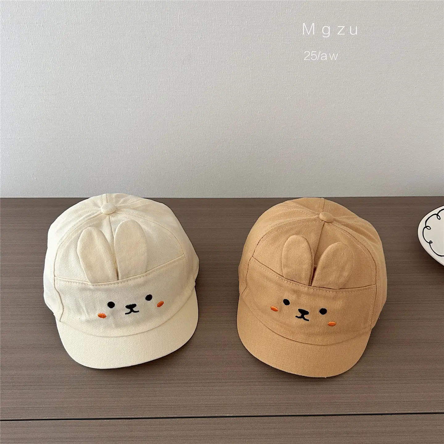 Cute Bear Face Cotton Baby Caps for Spring & Autumn