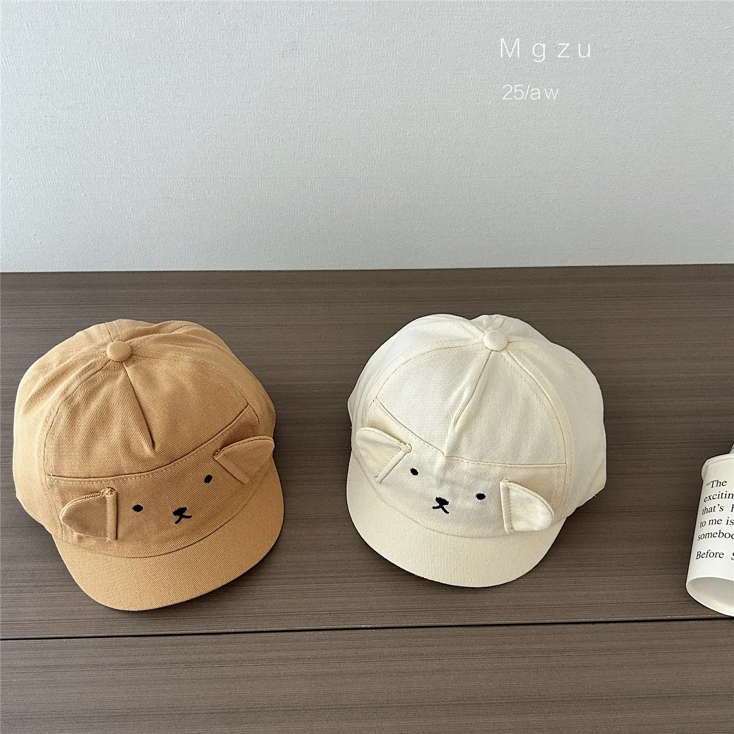 Cute Bear Face Cotton Baby Caps for Spring & Autumn