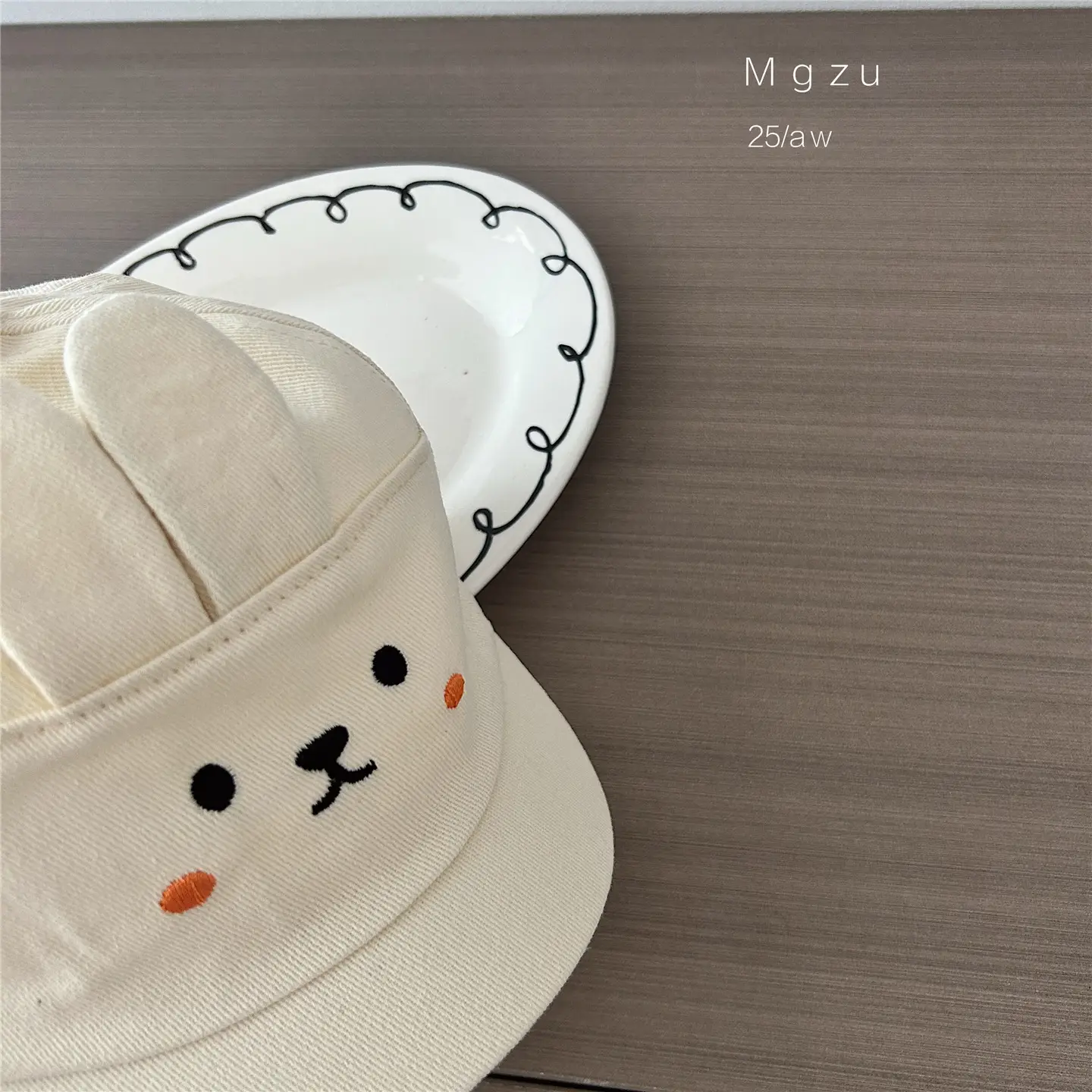 Cute Bear Face Cotton Baby Caps for Spring & Autumn