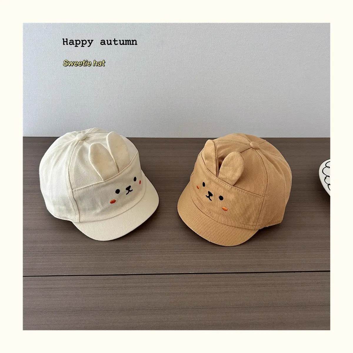 Cute Bear Face Cotton Baby Caps for Spring & Autumn — feature 1