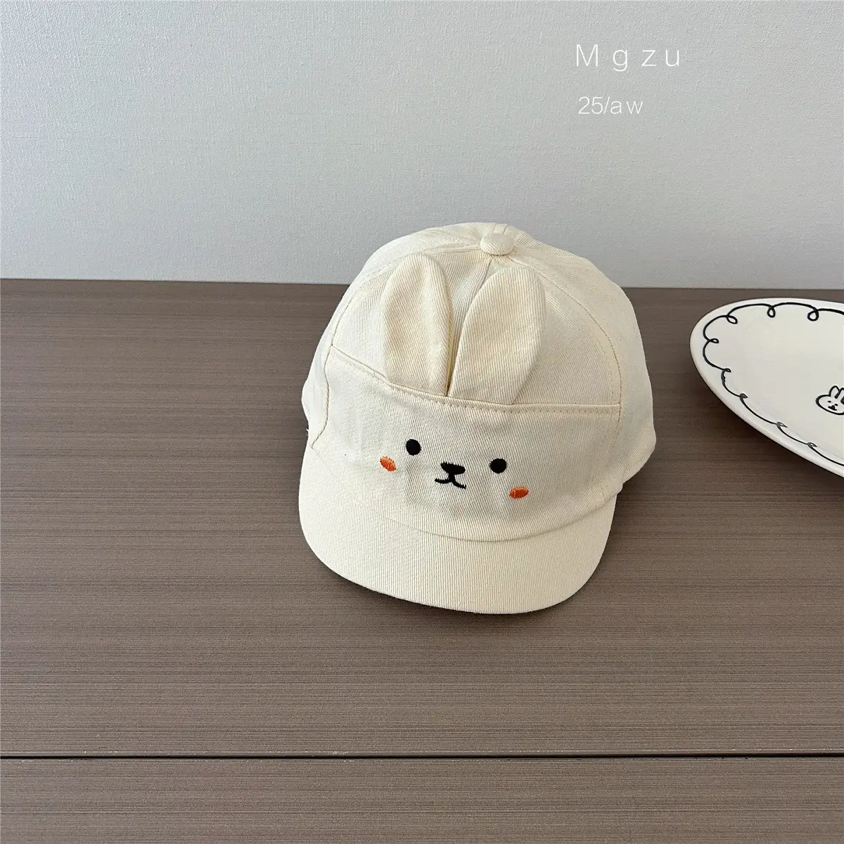 Cute Bear Face Cotton Baby Caps for Spring & Autumn