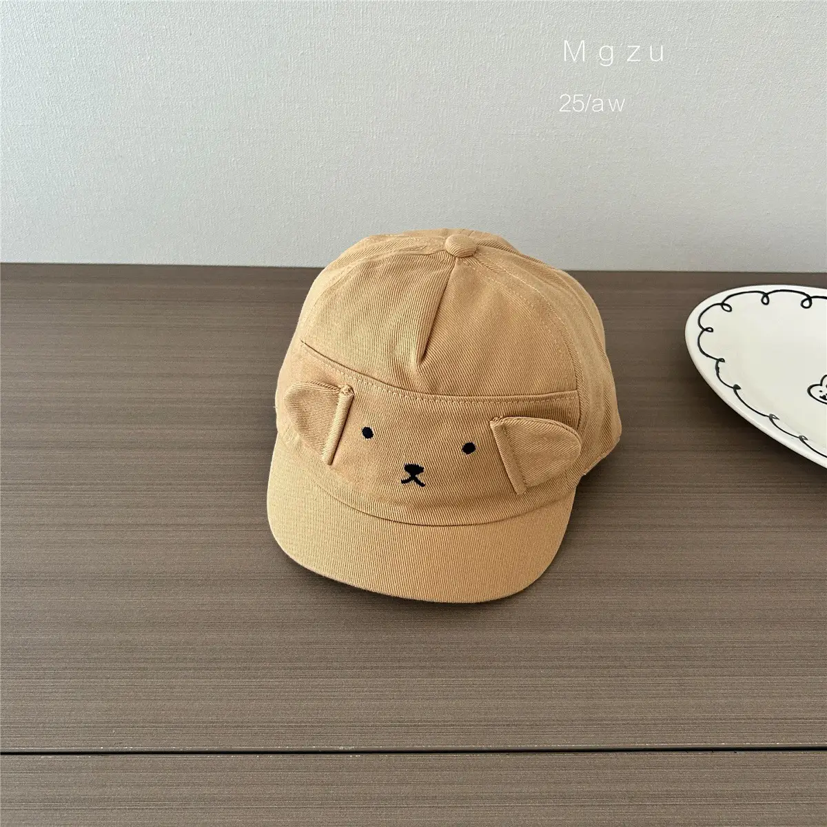 Cute Bear Face Cotton Baby Caps for Spring & Autumn
